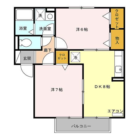 津市河芸町上野のアパートの間取り