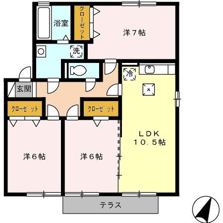 ドエル古賀A棟の間取り