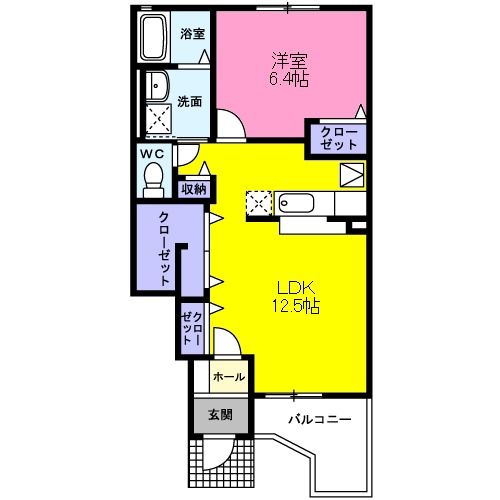 南相馬市原町区国見町のアパートの間取り