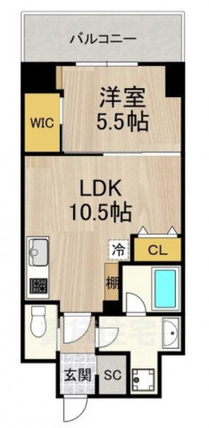 大阪市都島区内代町のマンションの間取り