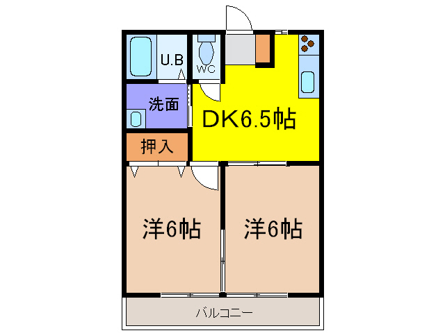 愛日ハイツ吹田の間取り