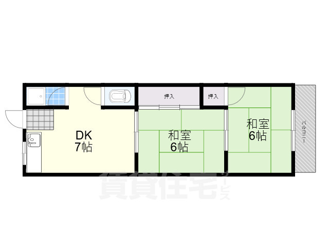 伊丹市梅ノ木のアパートの間取り