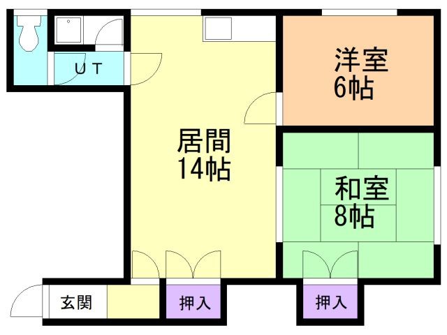 亀田郡七飯町本町のアパートの間取り