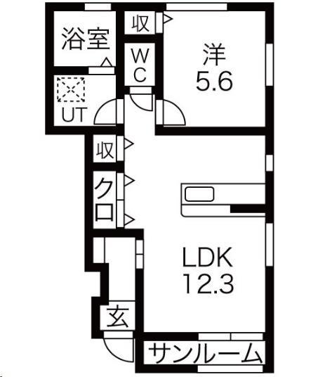 ウィローズ藤沢　Ｂの間取り