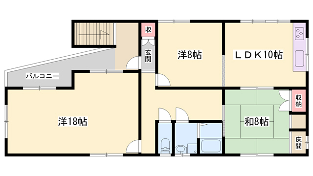 白鳥台三丁目北川貸家の間取り