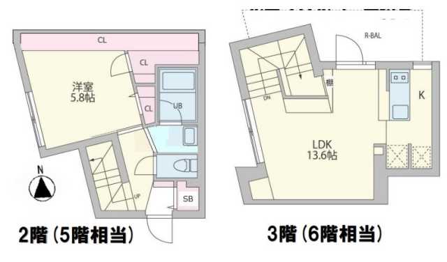 渋谷区元代々木町のマンションの間取り