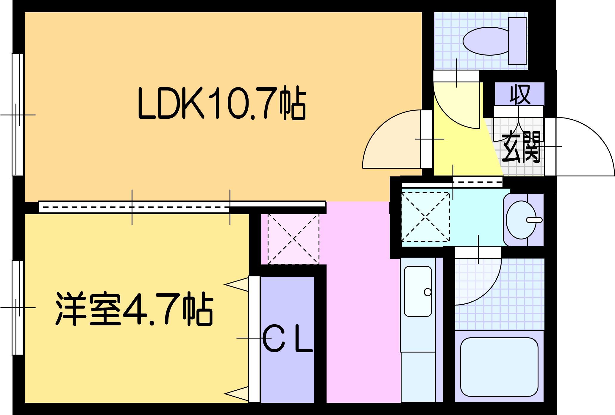 札幌市豊平区豊平六条のマンションの間取り