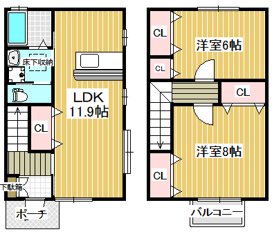 カーサ入山Iの間取り