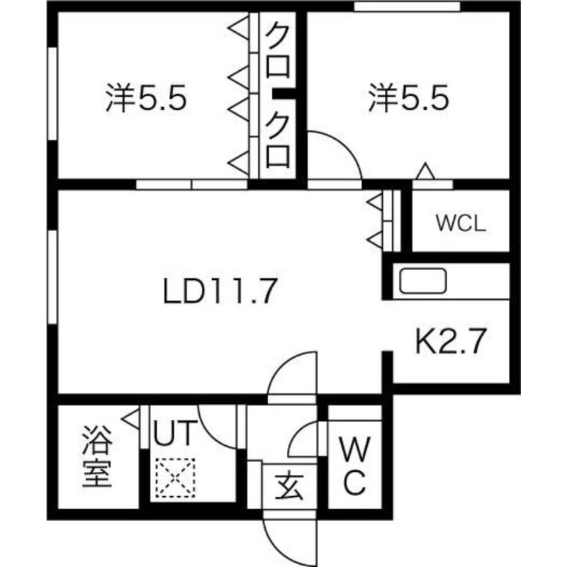 札幌市中央区南二十一条西のマンションの間取り