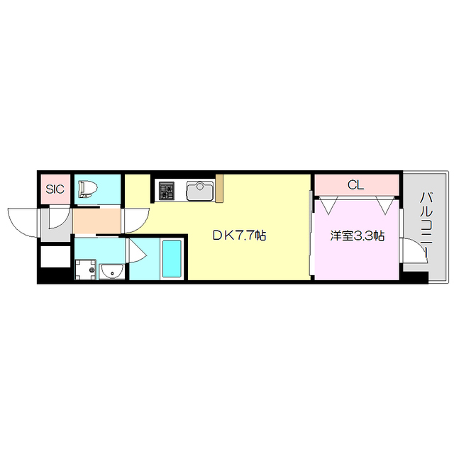 大阪市東淀川区西淡路のマンションの間取り