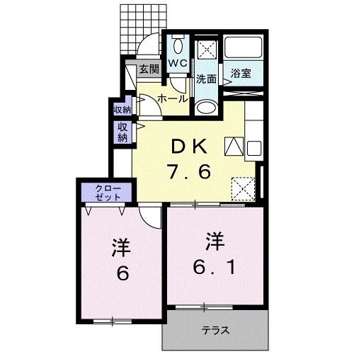 オーブ下田井Ｃの間取り