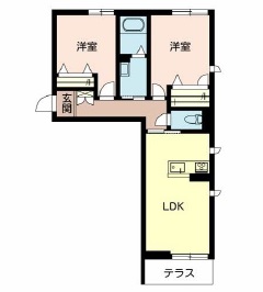 加東市上滝野のアパートの間取り