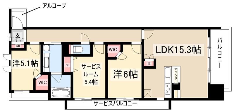 プレサンスジェネ新栄町駅前葵の間取り