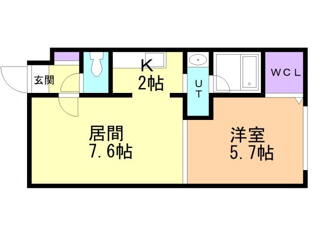 札幌市厚別区厚別南のマンションの間取り