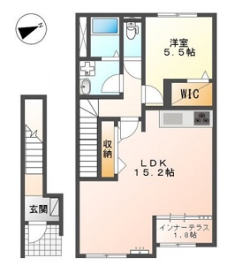 広島市安佐北区可部のアパートの間取り