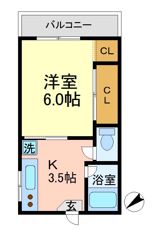 世田谷区宮坂のアパートの間取り