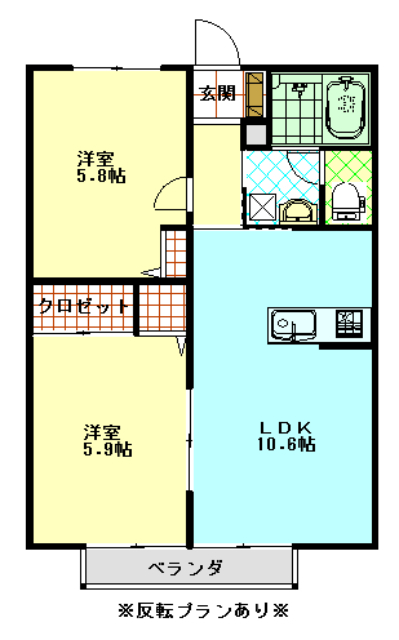 ラフォーレ御廟Ｂの間取り