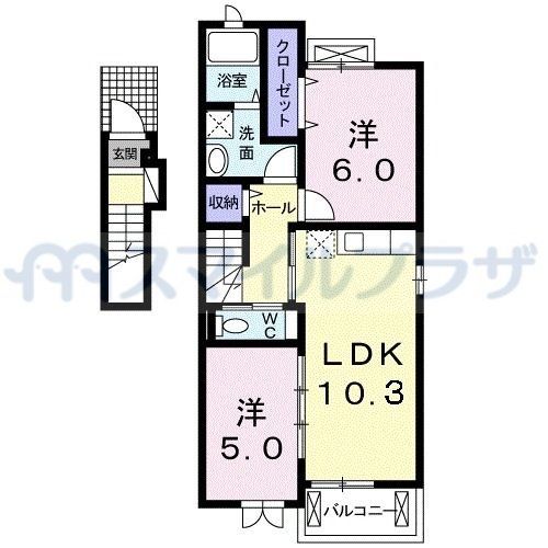 さいたま市見沼区深作のアパートの間取り