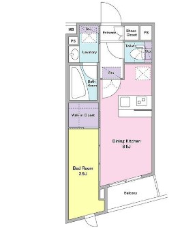 大田区仲池上のマンションの間取り