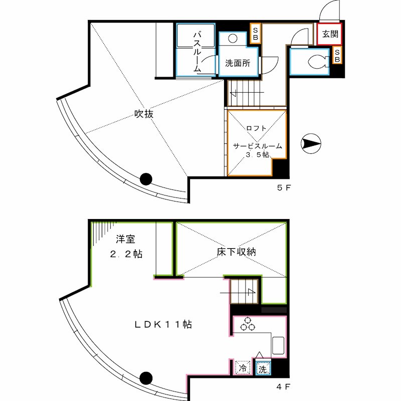 新宿区上落合のマンションの間取り