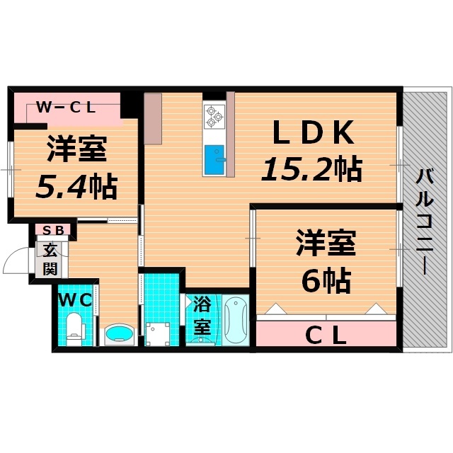 大阪市城東区古市のマンションの間取り