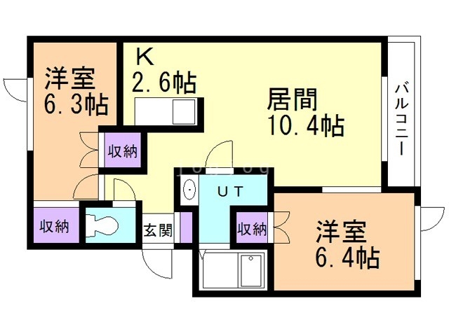 札幌市西区平和一条のマンションの間取り