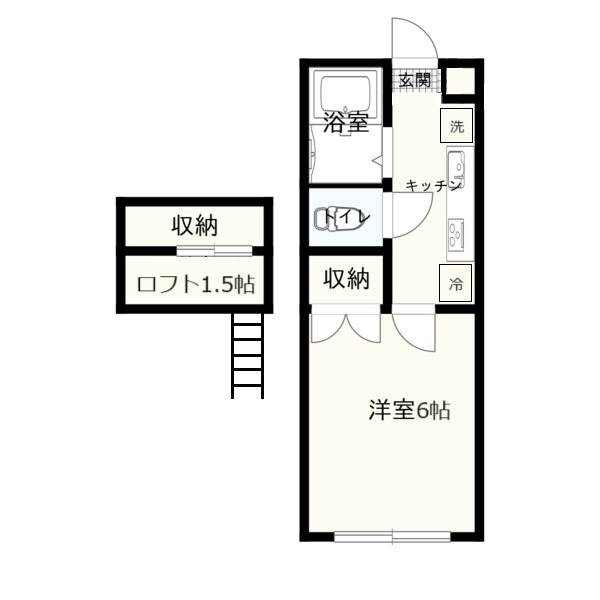 多賀城市高崎のアパートの間取り