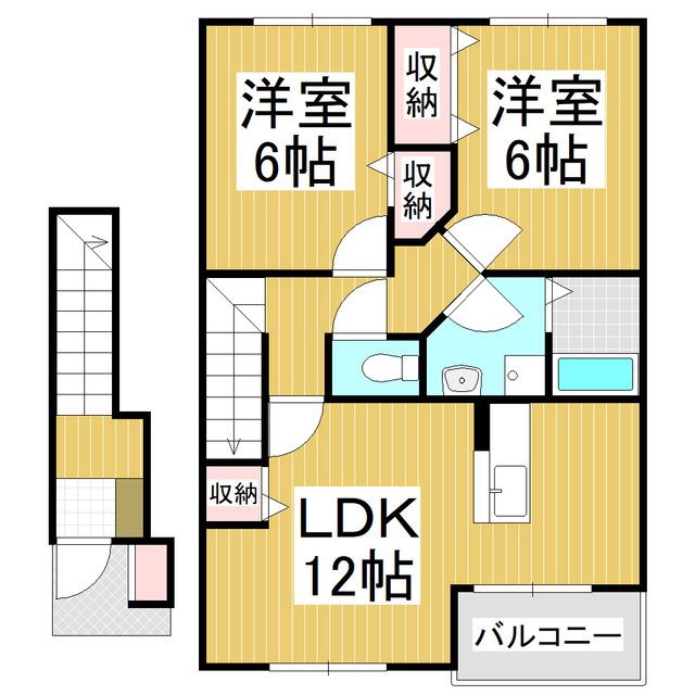 安曇野市穂高のアパートの間取り