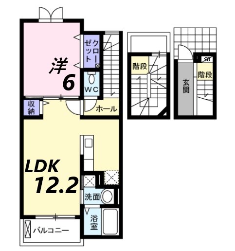 【姫路市飾磨区英賀宮町のアパートの間取り】