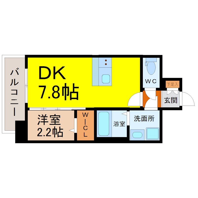 【名古屋市中区橘のマンションの間取り】