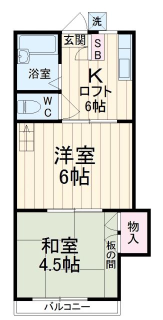 川崎市多摩区登戸のアパートの間取り