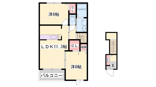 エルカーサ・桜木Bの間取り