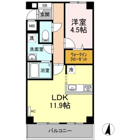 廿日市市宮内のマンションの間取り