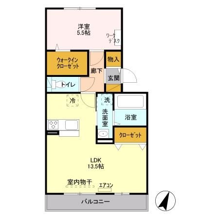 新潟市中央区上近江のアパートの間取り