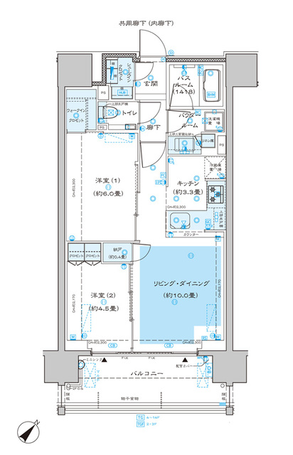 【渋谷区本町のマンションの間取り】