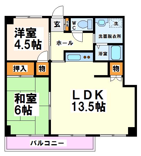 府中市宮町のマンションの間取り