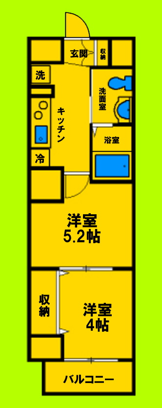 大阪市淀川区新北野のマンションの間取り