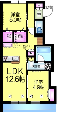 仮称）明原３丁目メゾンの間取り