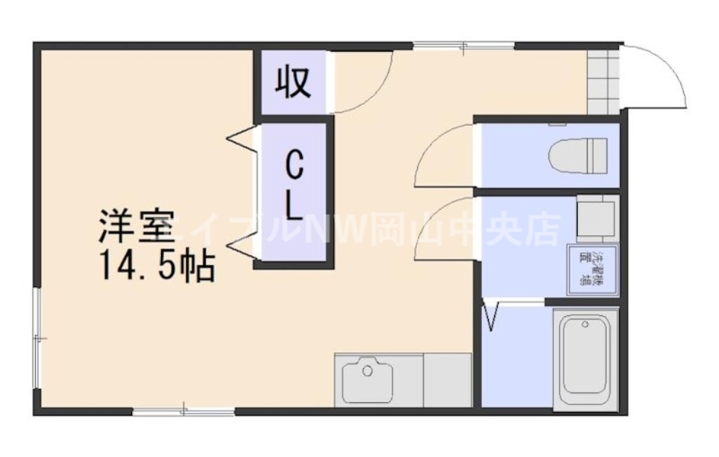 岡山市北区田町のマンションの間取り
