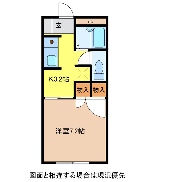 大村市諏訪のアパートの間取り