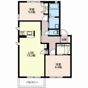 高岡市戸出町のアパートの間取り