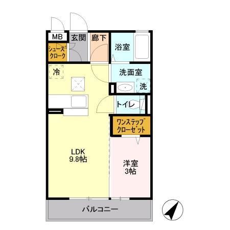 水戸市河和田町のアパートの間取り