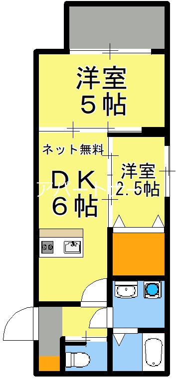 鹿児島市小川町のマンションの間取り