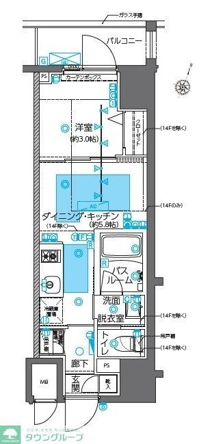 【千代田区岩本町のマンションの間取り】