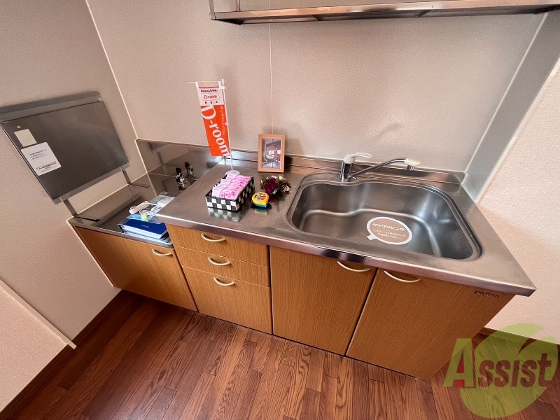 キッチン　ガスコンロが置けるキッチンです。広くて使いやすそうです。