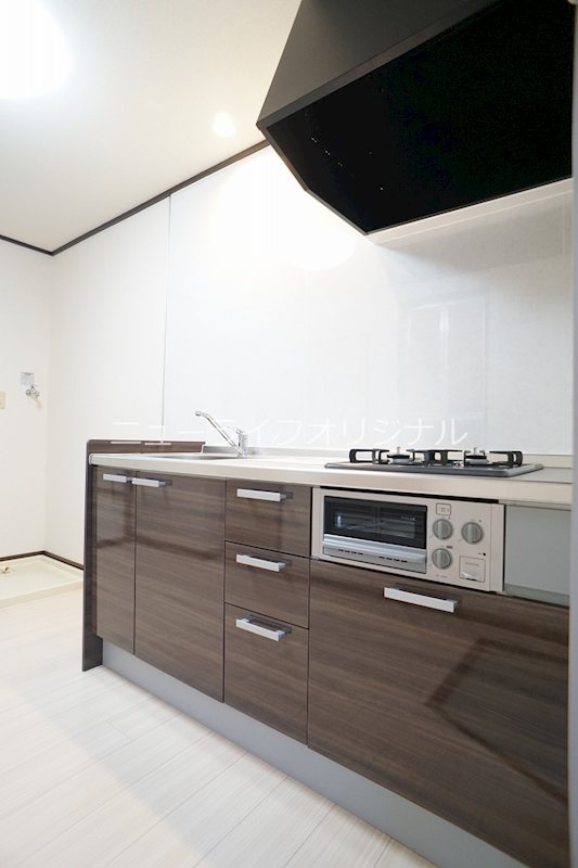 キッチン　グリル付き２口コンロシステムキッチン新規設置☆