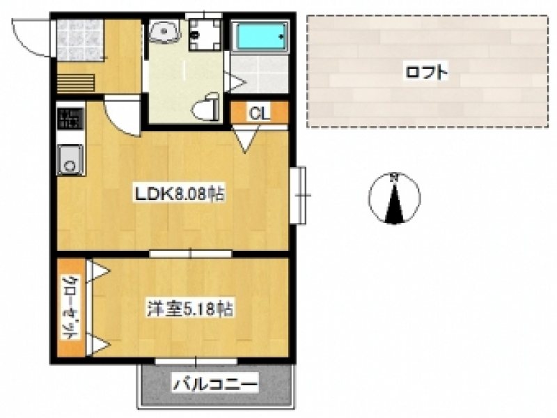 地下鉄空港線 藤崎駅 徒歩8分 2階建 築19年の間取り写真