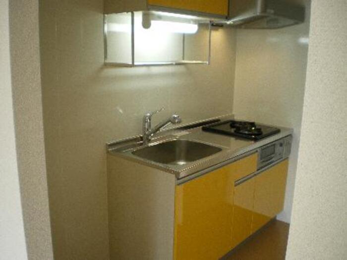 キッチン　2口コンロ・グリル付のシステムキッチンです♪