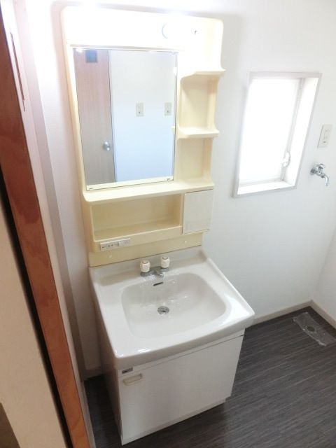 洗面設備　大きな洗面ボウルで朝の身支度もはかどりますね