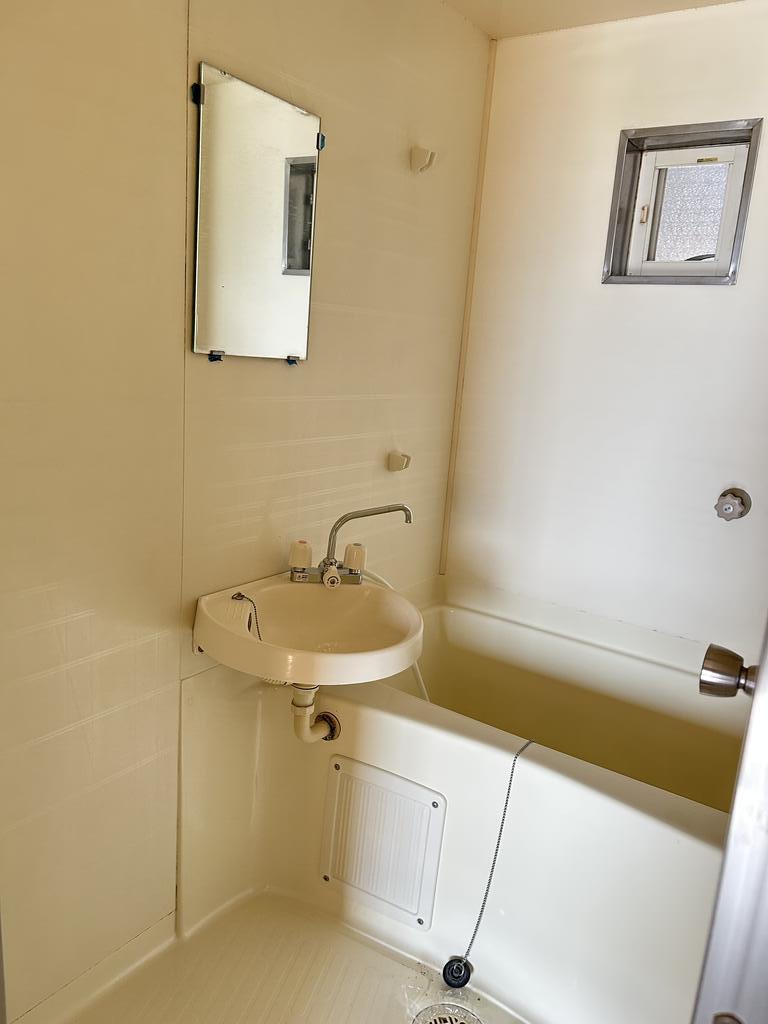 バス・シャワールーム　小窓・鏡・洗面ボールがついております